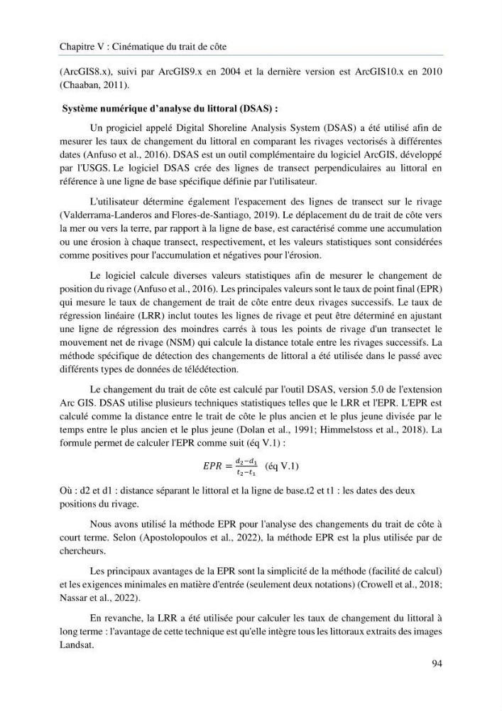 Modelisation de la cinématique du trait de côte,dynamique sédimentaire et évaluation des zones à risque de la côte algéroise