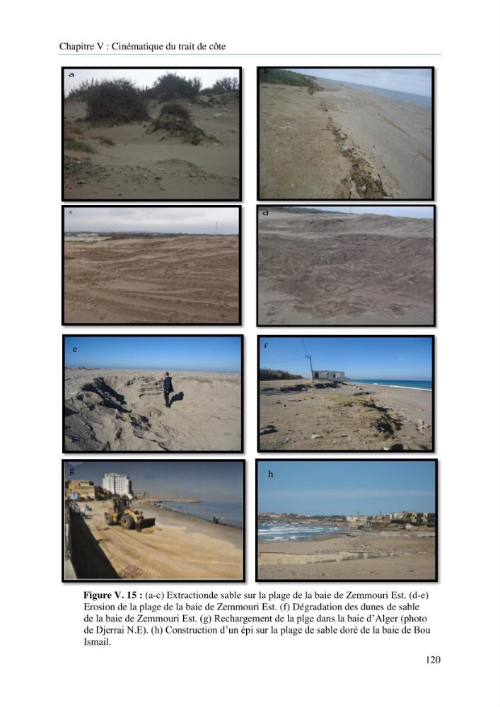 Modelisation de la cinématique du trait de côte,dynamique sédimentaire et évaluation des zones à risque de la côte algéroise
