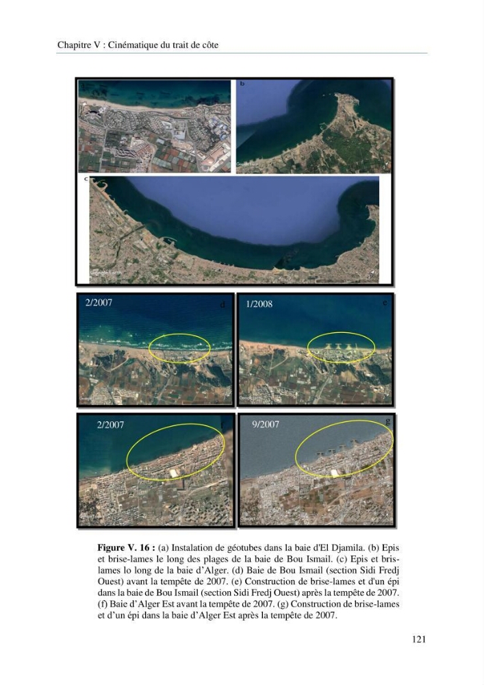 Modelisation de la cinématique du trait de côte,dynamique sédimentaire et évaluation des zones à risque de la côte algéroise