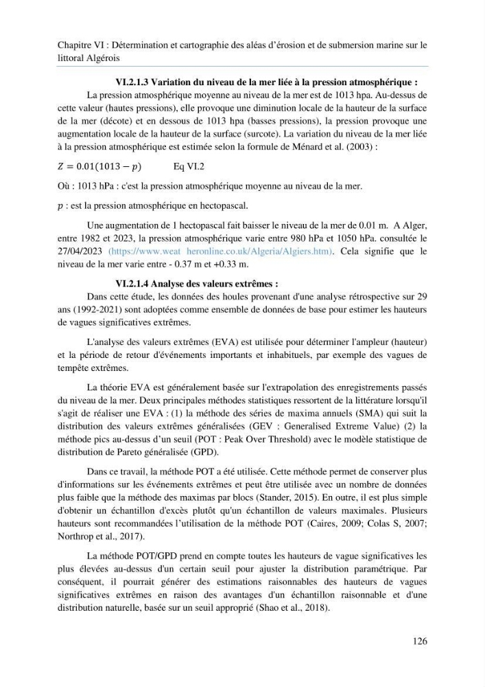 Modelisation de la cinématique du trait de côte,dynamique sédimentaire et évaluation des zones à risque de la côte algéroise