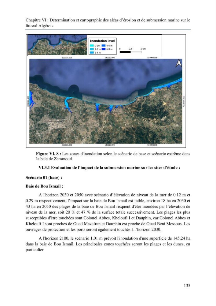 Modelisation de la cinématique du trait de côte,dynamique sédimentaire et évaluation des zones à risque de la côte algéroise