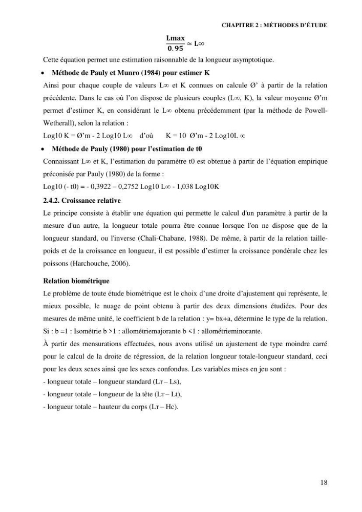 Contribution à l’étude de la croissance et de l’exploitation de l’espèce « Mullus barbatus» dans la baie de Jijel.