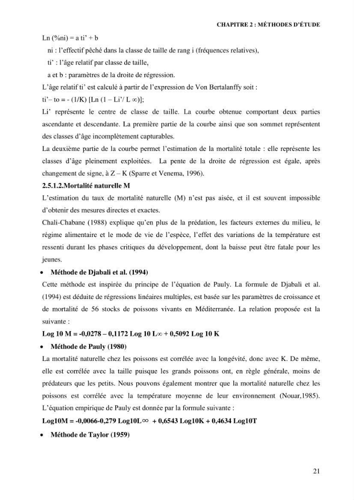 Contribution à l’étude de la croissance et de l’exploitation de l’espèce « Mullus barbatus» dans la baie de Jijel.
