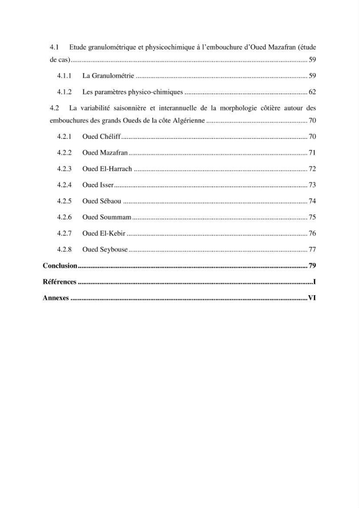 Variabilité morphologique des embouchures des grands oueds de la côte algérienne