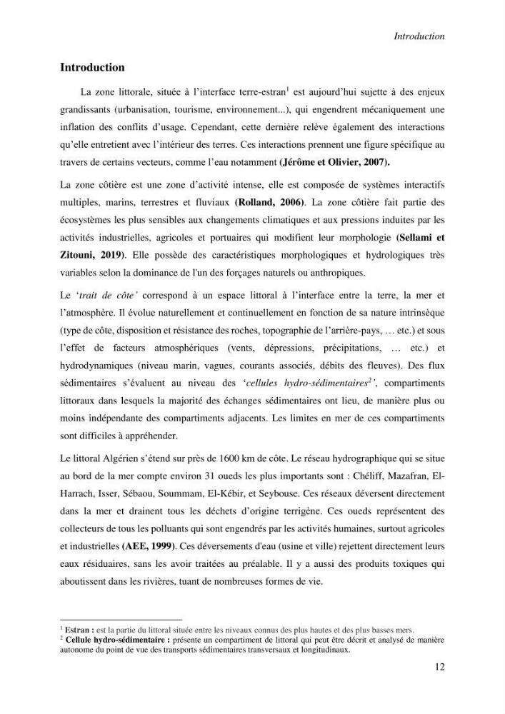 Variabilité morphologique des embouchures des grands oueds de la côte algérienne