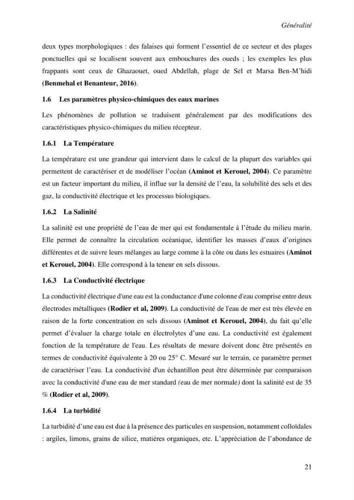 Variabilité morphologique des embouchures des grands oueds de la côte algérienne
