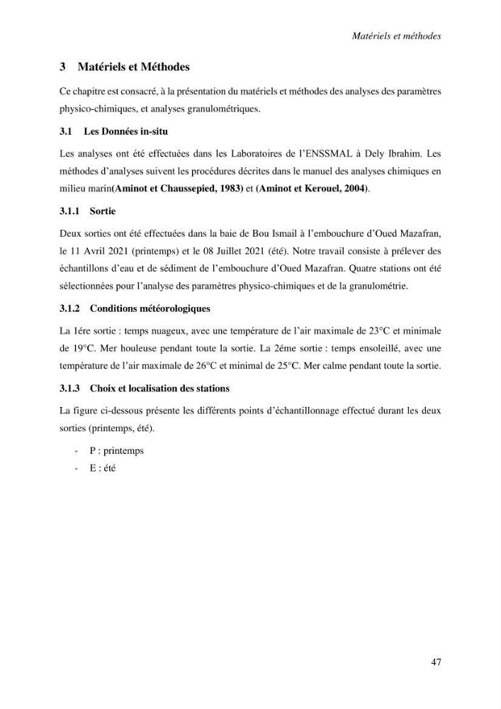 Variabilité morphologique des embouchures des grands oueds de la côte algérienne