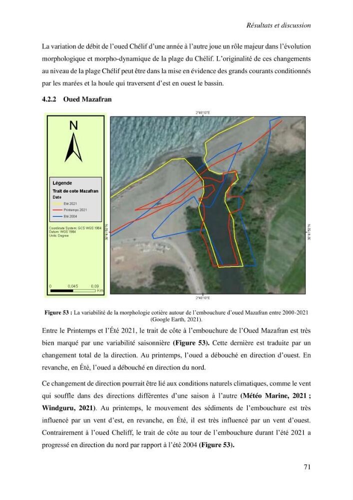 Variabilité morphologique des embouchures des grands oueds de la côte algérienne