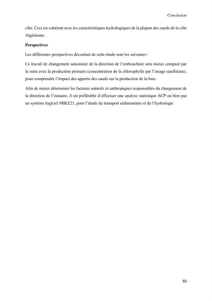 Variabilité morphologique des embouchures des grands oueds de la côte algérienne