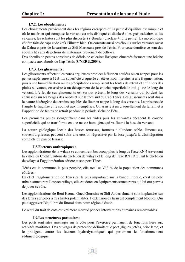 Evaluation de la vulnérabilité du littorale de la wilaya de Chlef face aux géo risque côtier