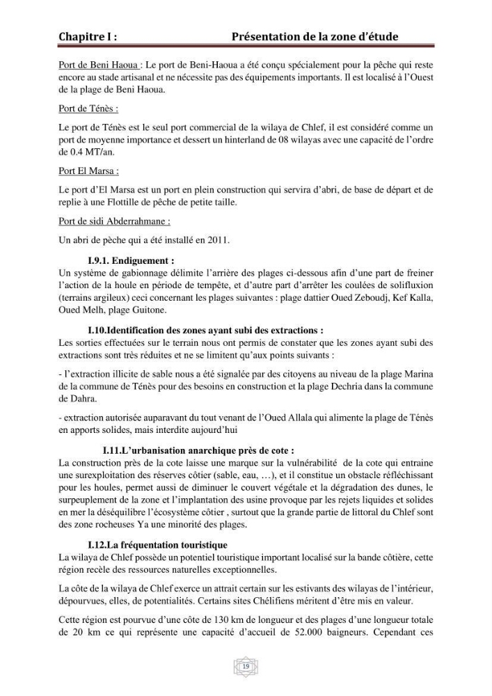 Evaluation de la vulnérabilité du littorale de la wilaya de Chlef face aux géo risque côtier