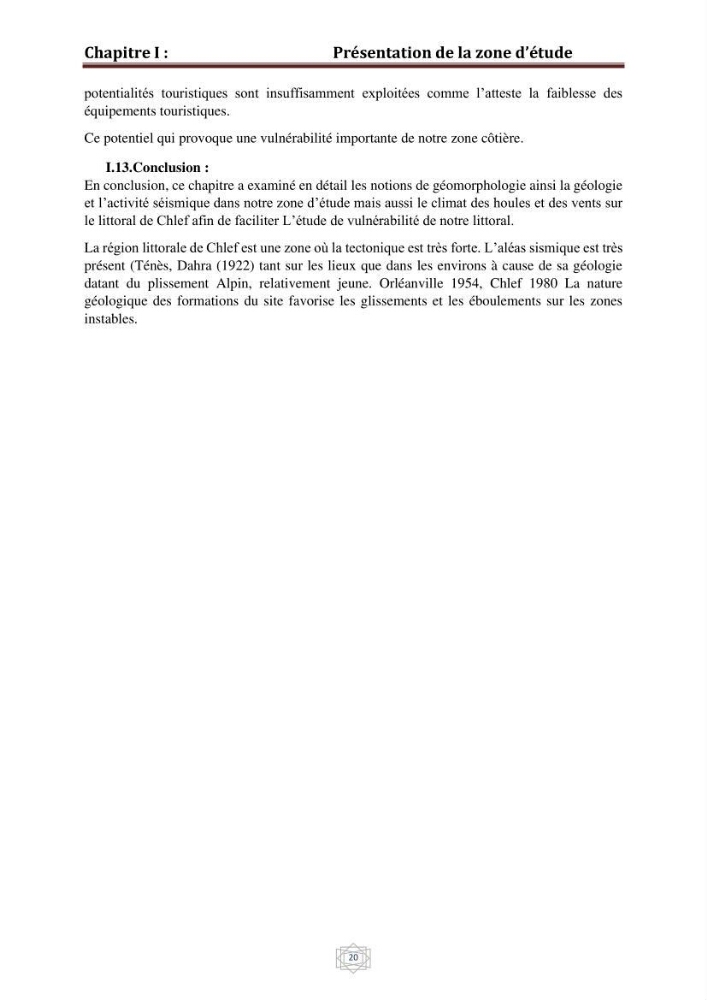 Evaluation de la vulnérabilité du littorale de la wilaya de Chlef face aux géo risque côtier