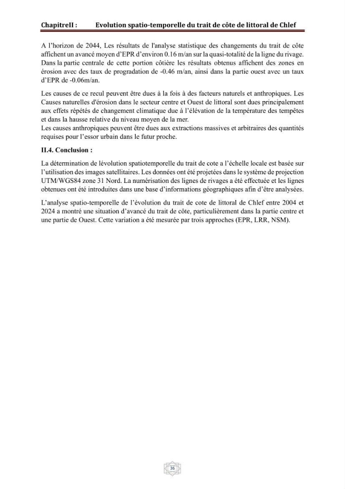 Evaluation de la vulnérabilité du littorale de la wilaya de Chlef face aux géo risque côtier