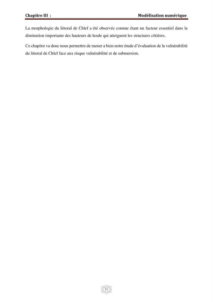 Evaluation de la vulnérabilité du littorale de la wilaya de Chlef face aux géo risque côtier