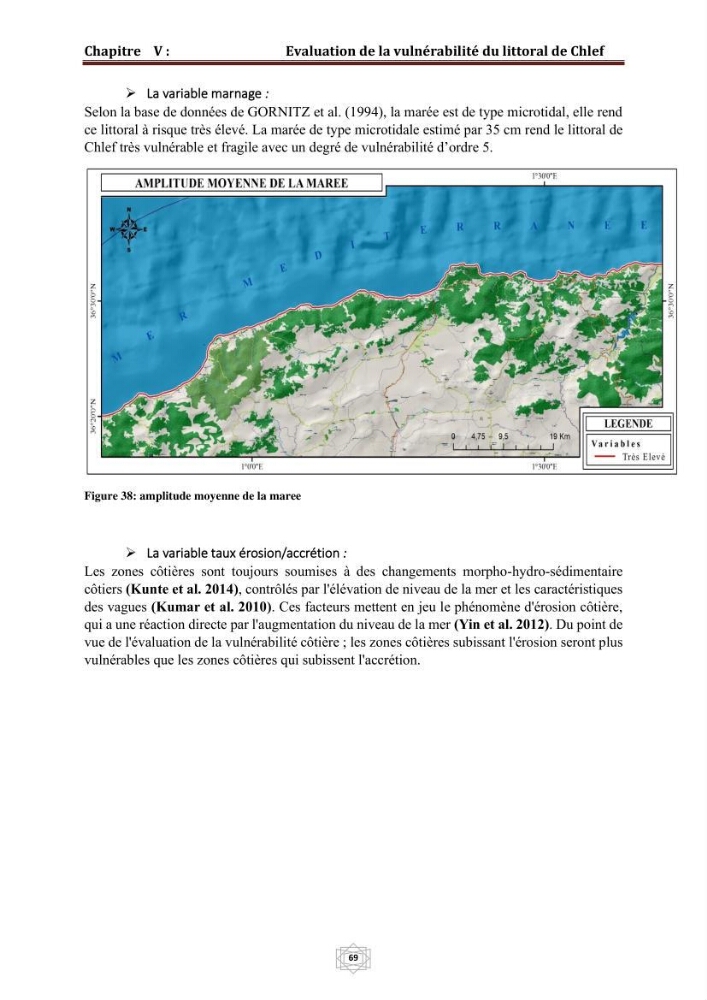 Evaluation de la vulnérabilité du littorale de la wilaya de Chlef face aux géo risque côtier