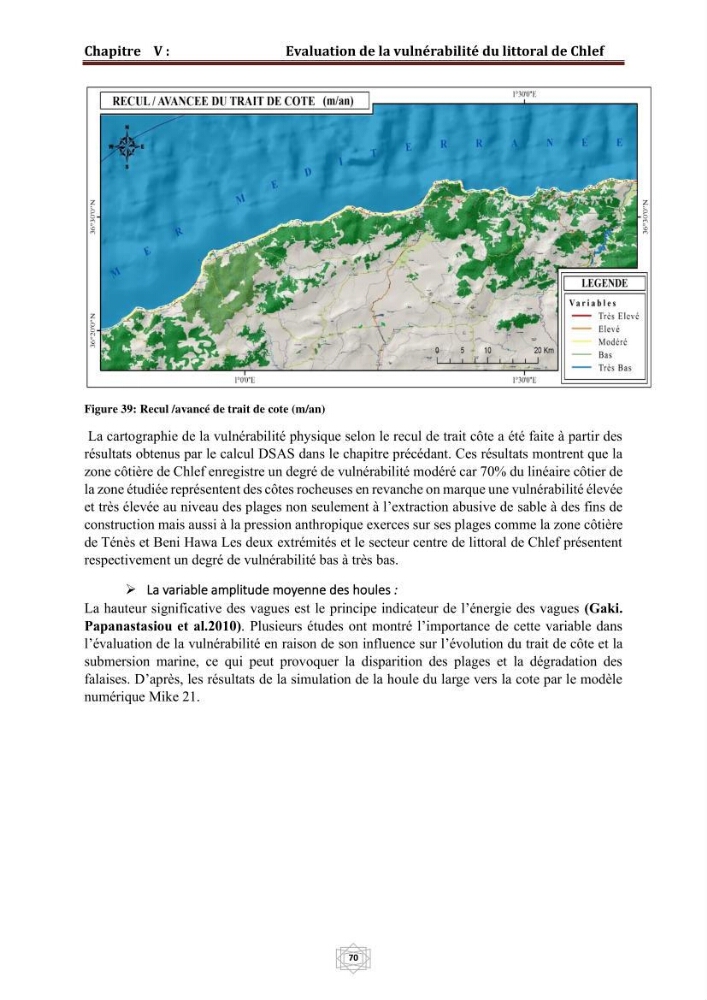 Evaluation de la vulnérabilité du littorale de la wilaya de Chlef face aux géo risque côtier