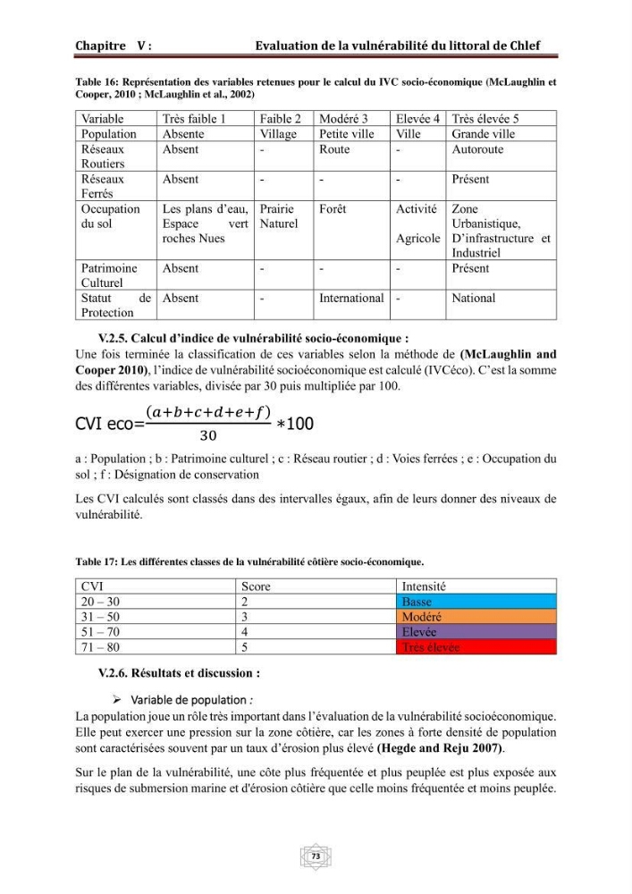 Evaluation de la vulnérabilité du littorale de la wilaya de Chlef face aux géo risque côtier
