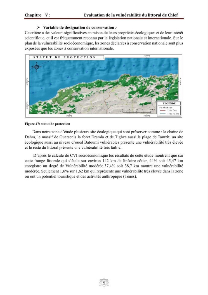 Evaluation de la vulnérabilité du littorale de la wilaya de Chlef face aux géo risque côtier
