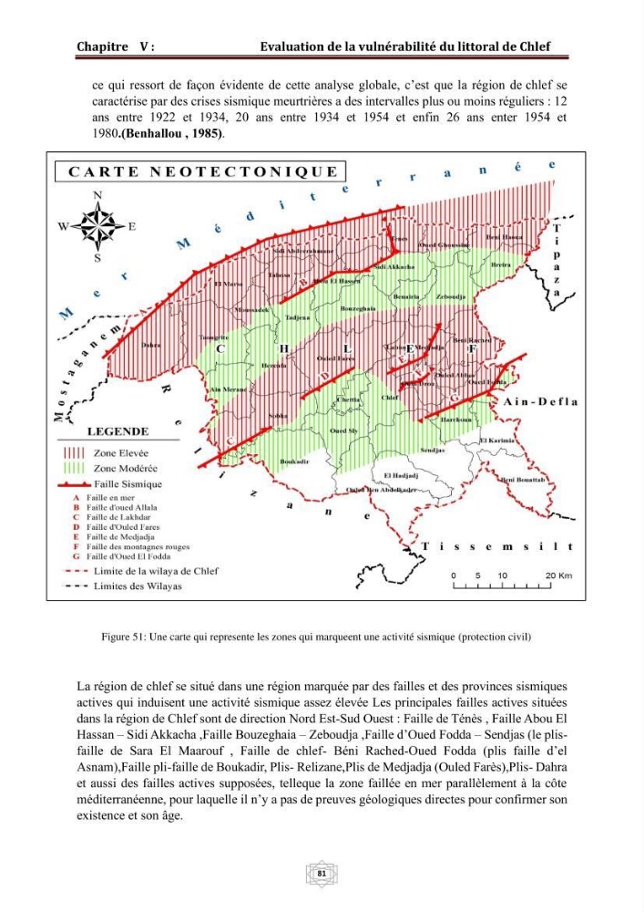 Evaluation de la vulnérabilité du littorale de la wilaya de Chlef face aux géo risque côtier