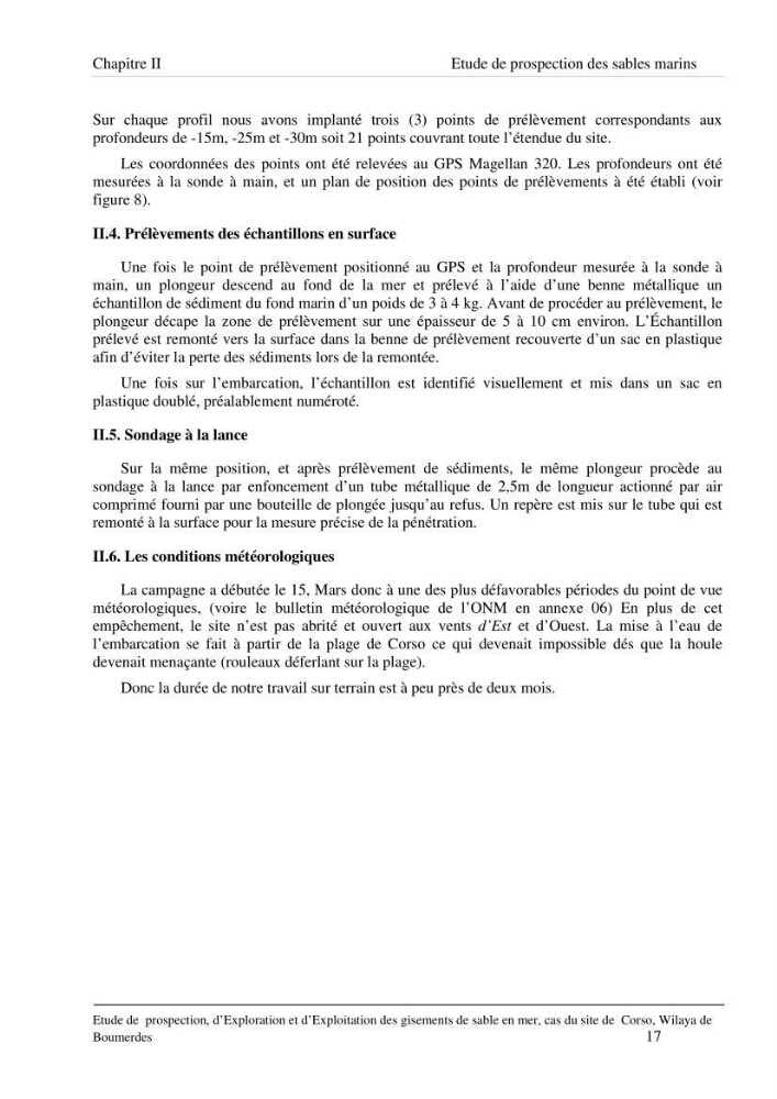 Etude de prospection d\'exploration et d\'exploitation des gisements de sable en mer