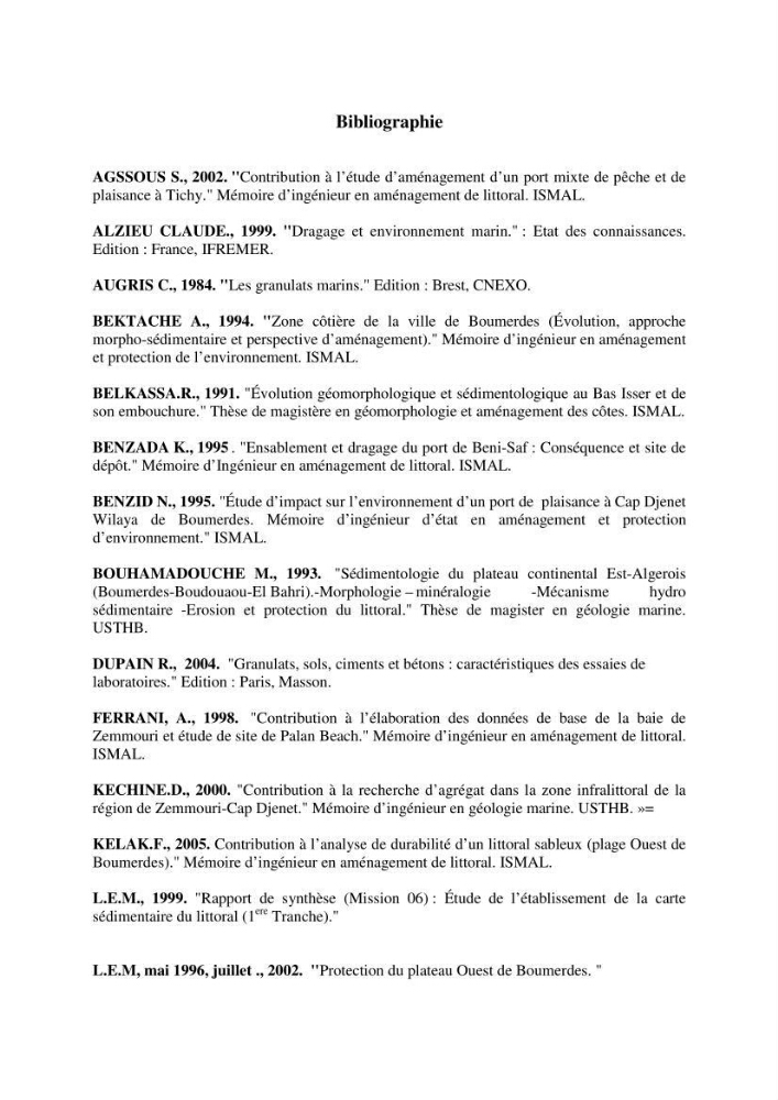 Etude de prospection d\'exploration et d\'exploitation des gisements de sable en mer