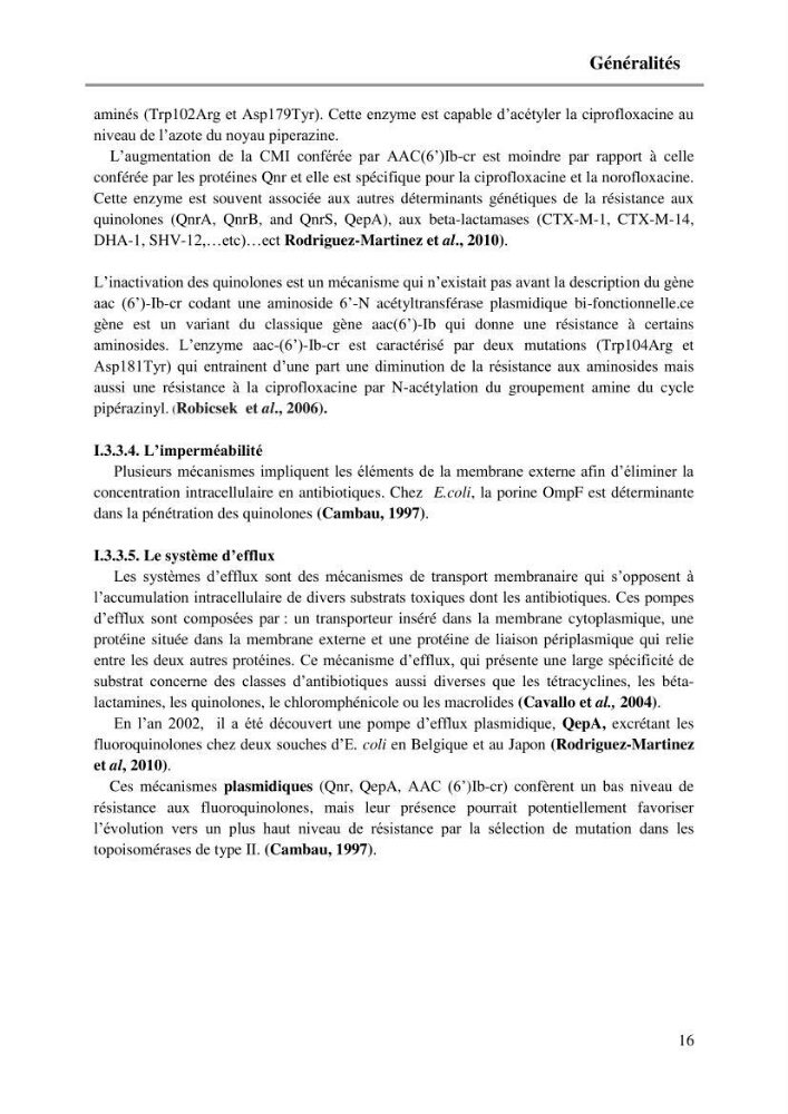 Caractérisation génétique de la résistance aux quinolones chez des coliformes isolés à partir de la moule (Mytilus galloprovincialis)