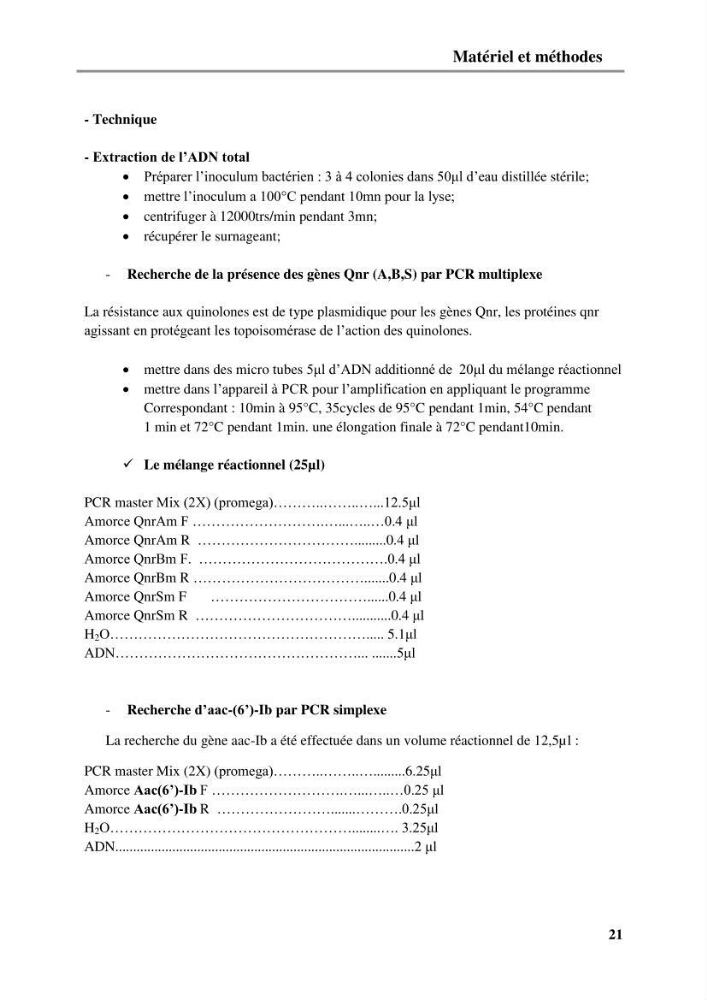 Caractérisation génétique de la résistance aux quinolones chez des coliformes isolés à partir de la moule (Mytilus galloprovincialis)