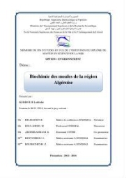 Biochimie des moules de la région Algéroise