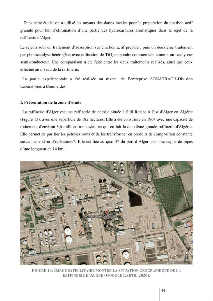 Etude de l’efficacité de la dégradation des hydrocarbures aromatiques par combinaison entre l’adsorption sur charbon actif et la photocatalyse hétérogène dans les eaux huileuses (Raffinerie d’Alger)