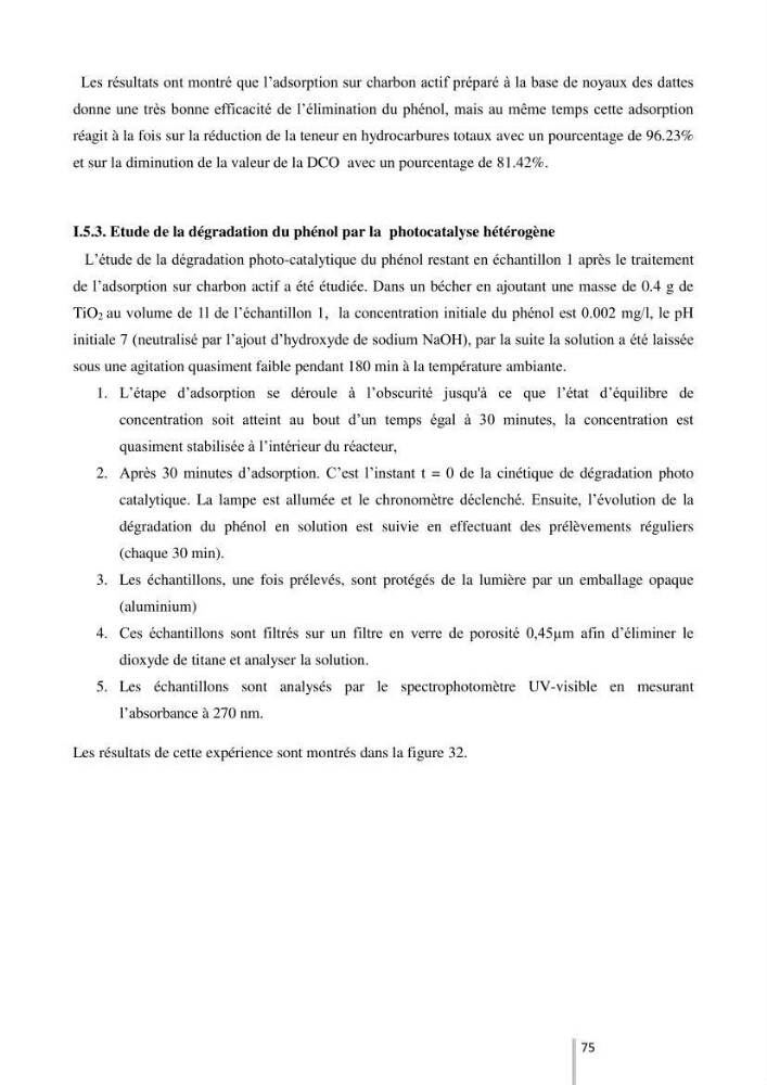 Etude de l’efficacité de la dégradation des hydrocarbures aromatiques par combinaison entre l’adsorption sur charbon actif et la photocatalyse hétérogène dans les eaux huileuses (Raffinerie d’Alger)