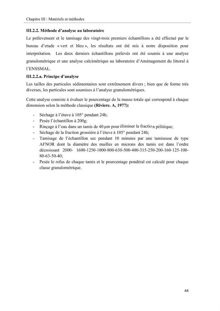 Projet de prospection du sable marin ( Zemmouri El Bahri )