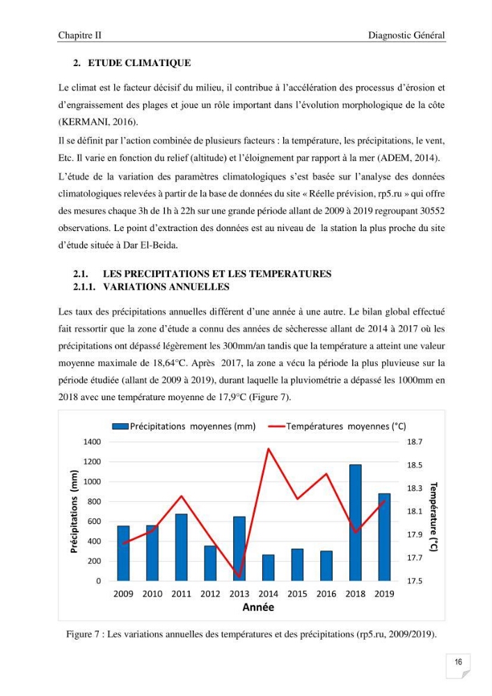 Etude de l\'évolution surfaçique et volumétrique du cordon dunaire d\'El Kadous ( commune de Heraoua)