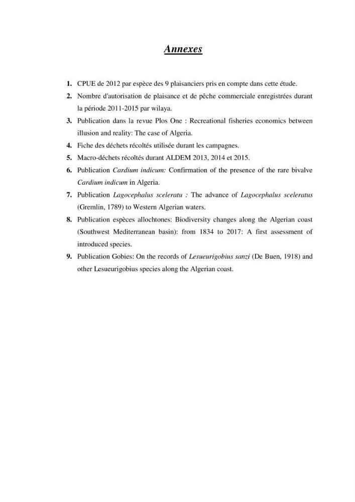Contribution a l\'étude de l\'impact des changements des paramètres du milieu et de la préssion de la pêche sur les Bio-ressources marines Algériennes