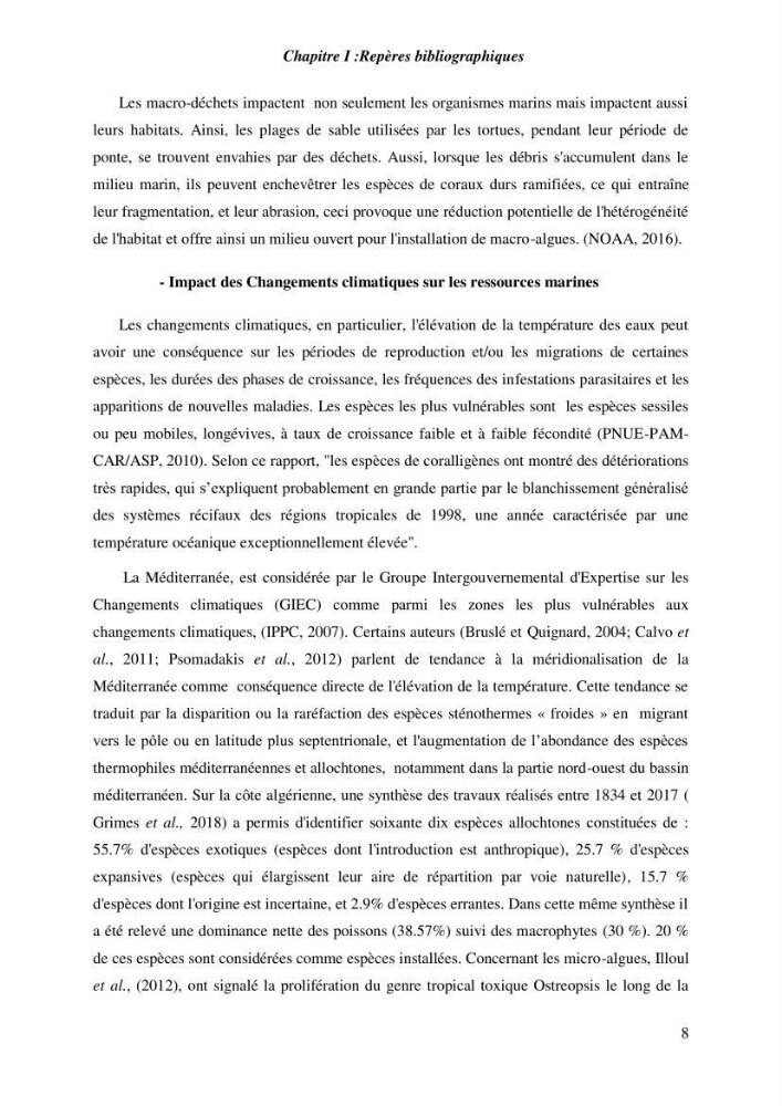 Contribution a l\'étude de l\'impact des changements des paramètres du milieu et de la préssion de la pêche sur les Bio-ressources marines Algériennes