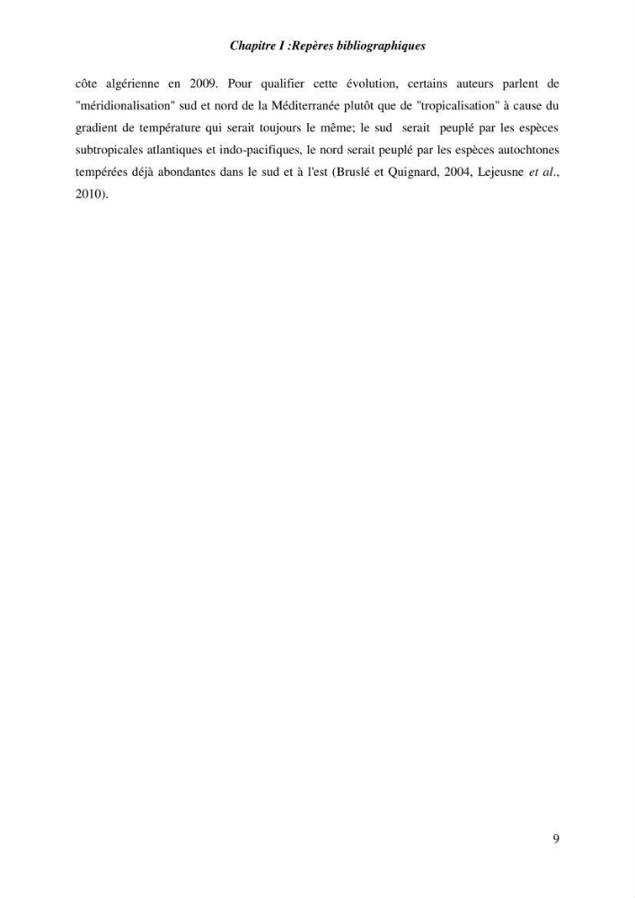 Contribution a l\'étude de l\'impact des changements des paramètres du milieu et de la préssion de la pêche sur les Bio-ressources marines Algériennes
