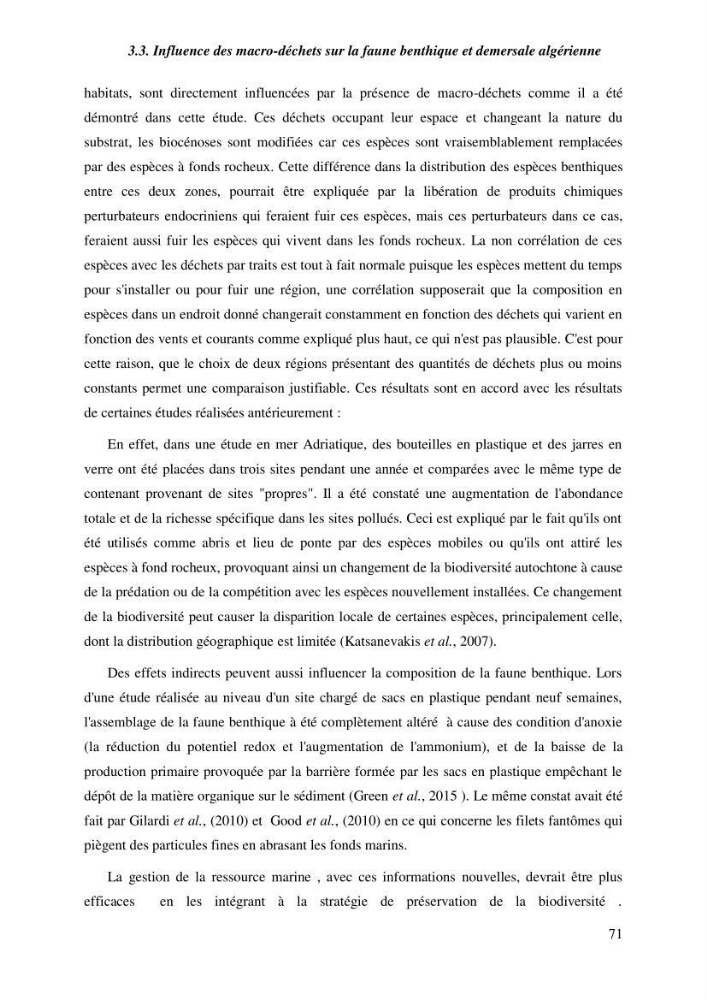 Contribution a l\'étude de l\'impact des changements des paramètres du milieu et de la préssion de la pêche sur les Bio-ressources marines Algériennes