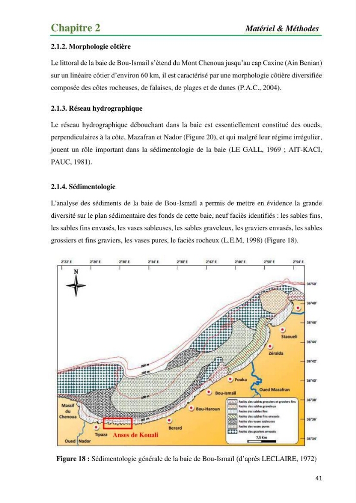 Cartographie de la limite supérieure de l\'herbier à Posidonia oceanica et du Trottoir à Vernets dans la région de Tipaza