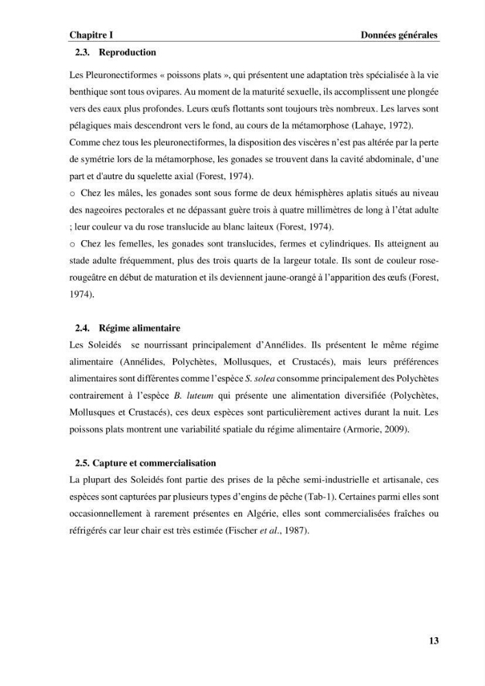 Etude systématique de la famille des soleidae des cotes algeriennes:analyses morphologique et morphométrique :