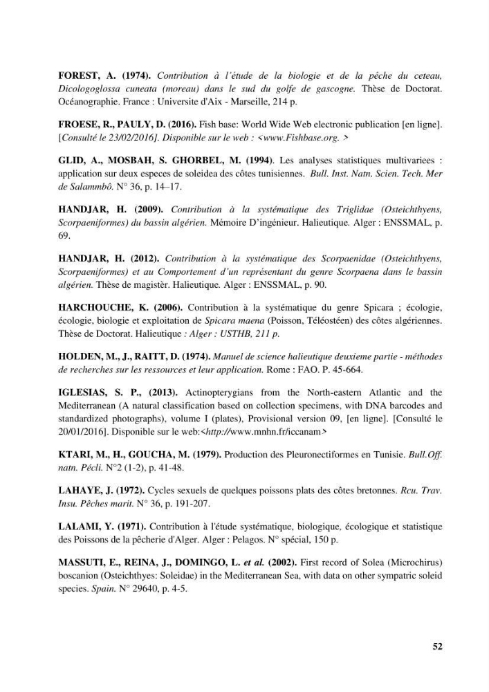 Etude systématique de la famille des soleidae des cotes algeriennes:analyses morphologique et morphométrique :