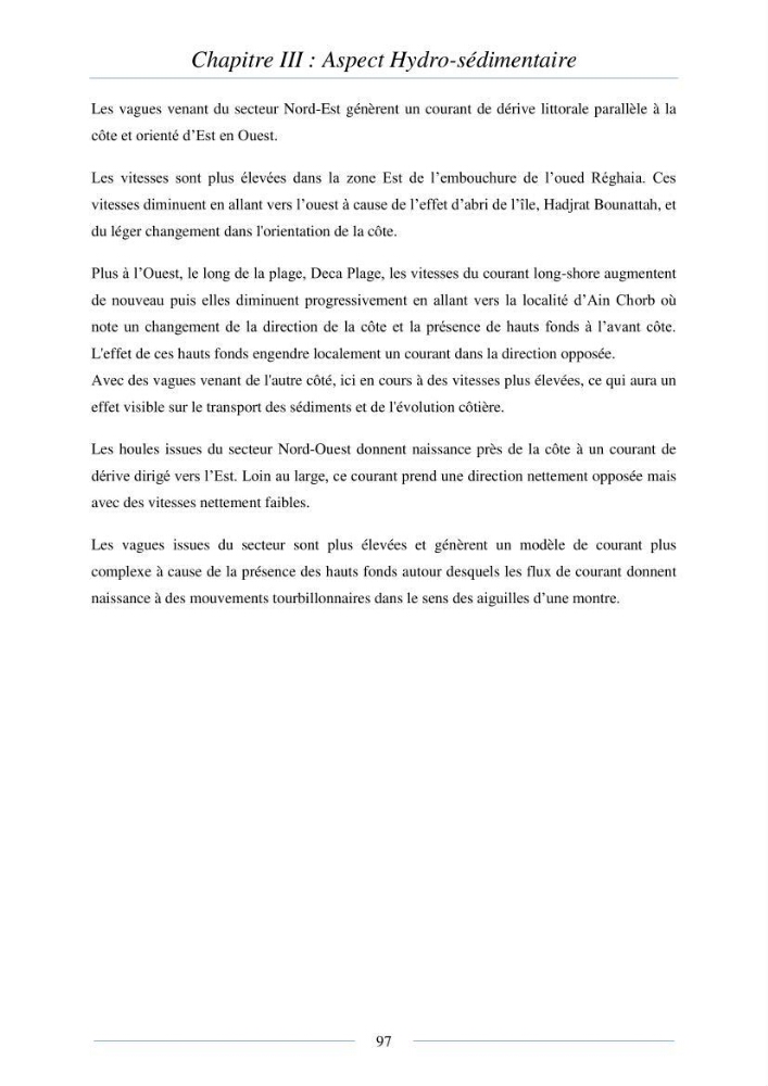 Mise en place d\'une base de donnée sédimentologique dans le domaine côtier de la grande baie de zemmouri