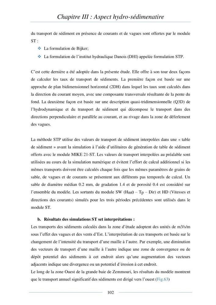 Mise en place d\'une base de donnée sédimentologique dans le domaine côtier de la grande baie de zemmouri