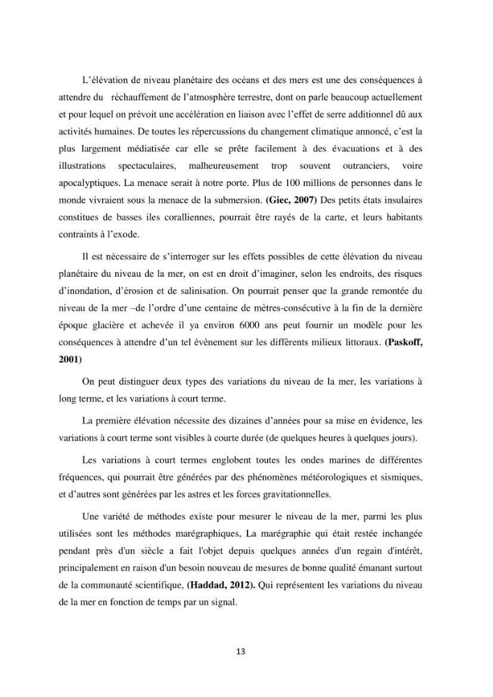 Traitement informatique d\'un signal du niveau de la mer