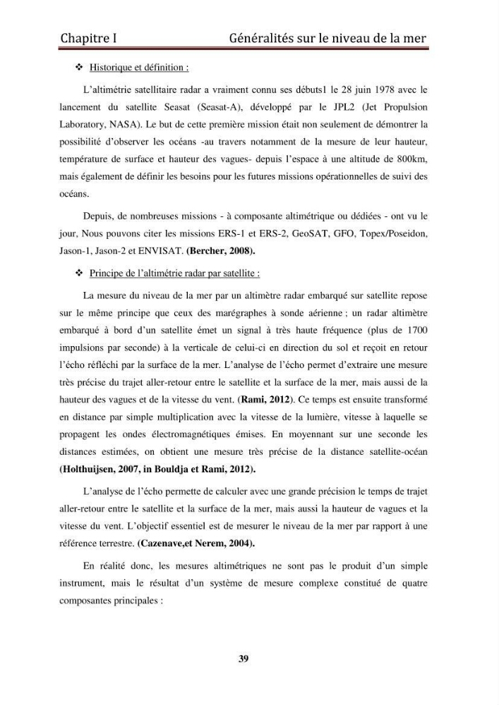 Traitement informatique d\'un signal du niveau de la mer