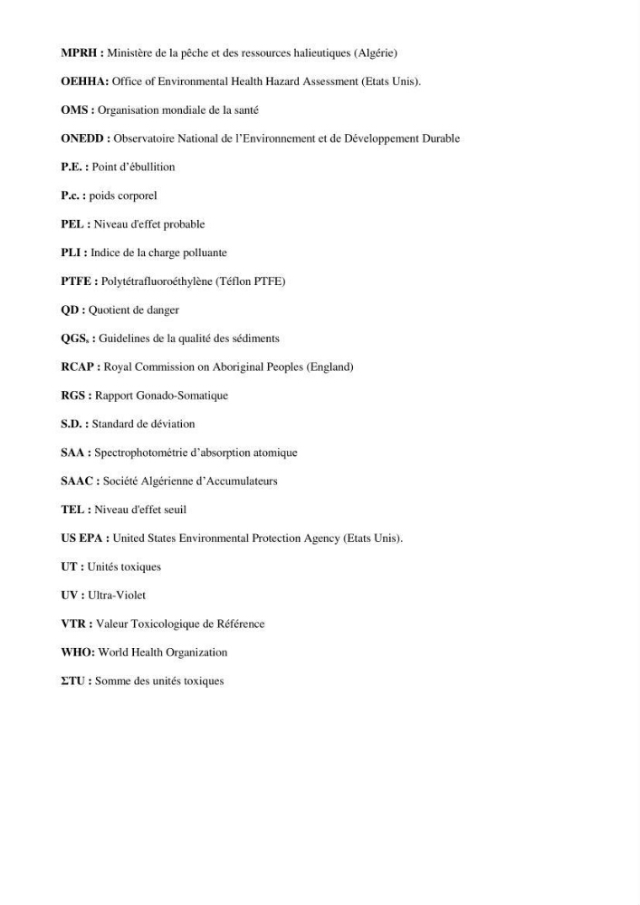 les métaux traces dans les sédiment marins et les espéces démersales de la côte algérienne: contribution à l\'évalution du risque écologique