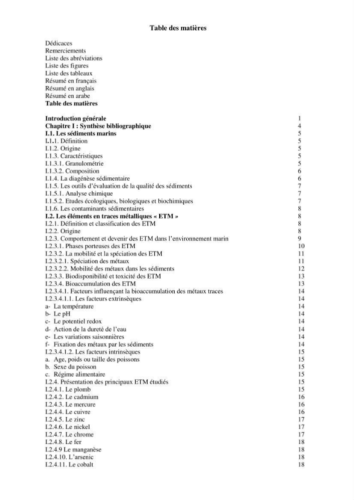 les métaux traces dans les sédiment marins et les espéces démersales de la côte algérienne: contribution à l\'évalution du risque écologique