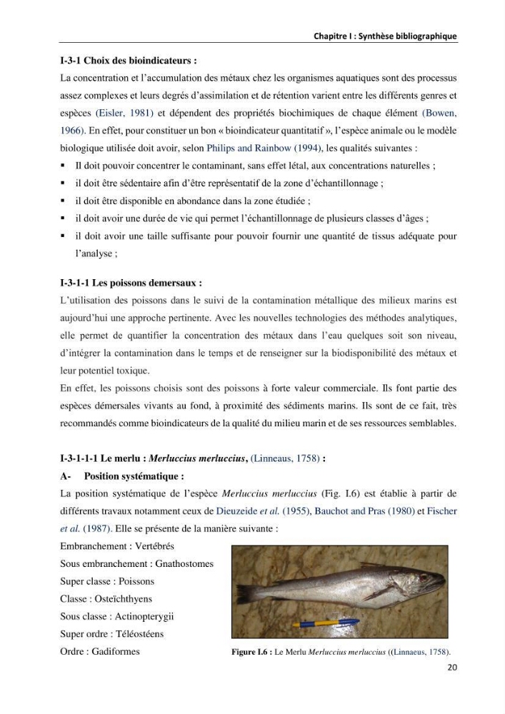 les métaux traces dans les sédiment marins et les espéces démersales de la côte algérienne: contribution à l\'évalution du risque écologique