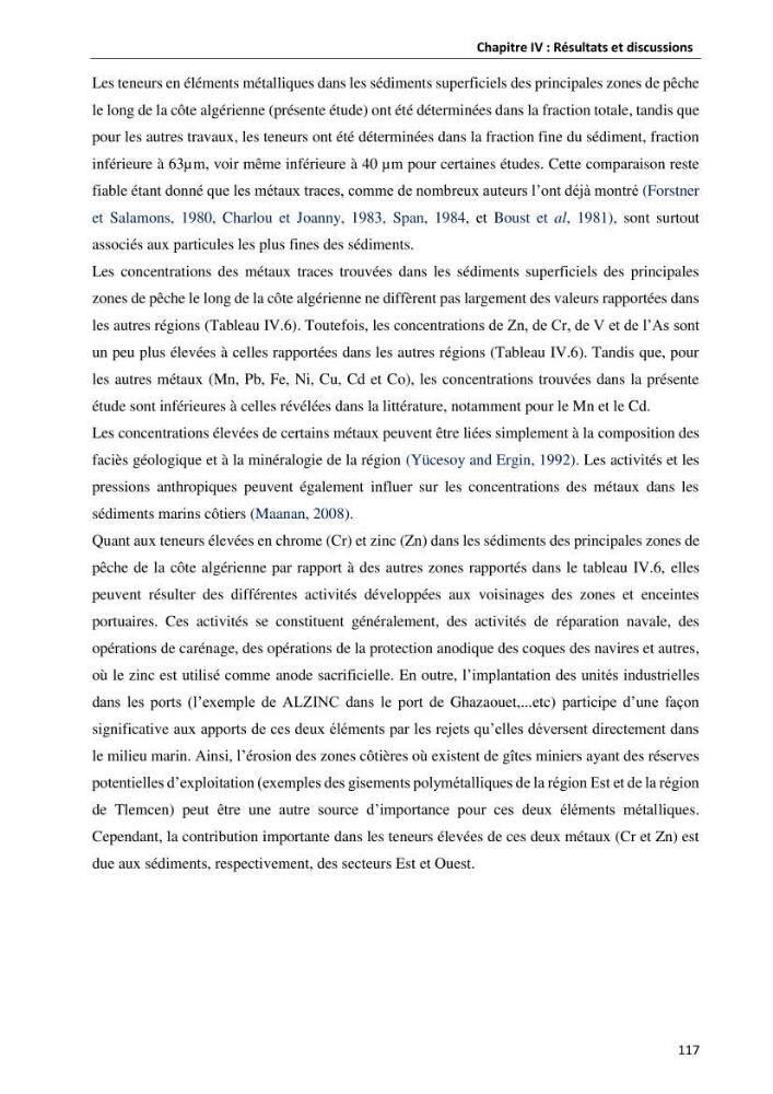 les métaux traces dans les sédiment marins et les espéces démersales de la côte algérienne: contribution à l\'évalution du risque écologique