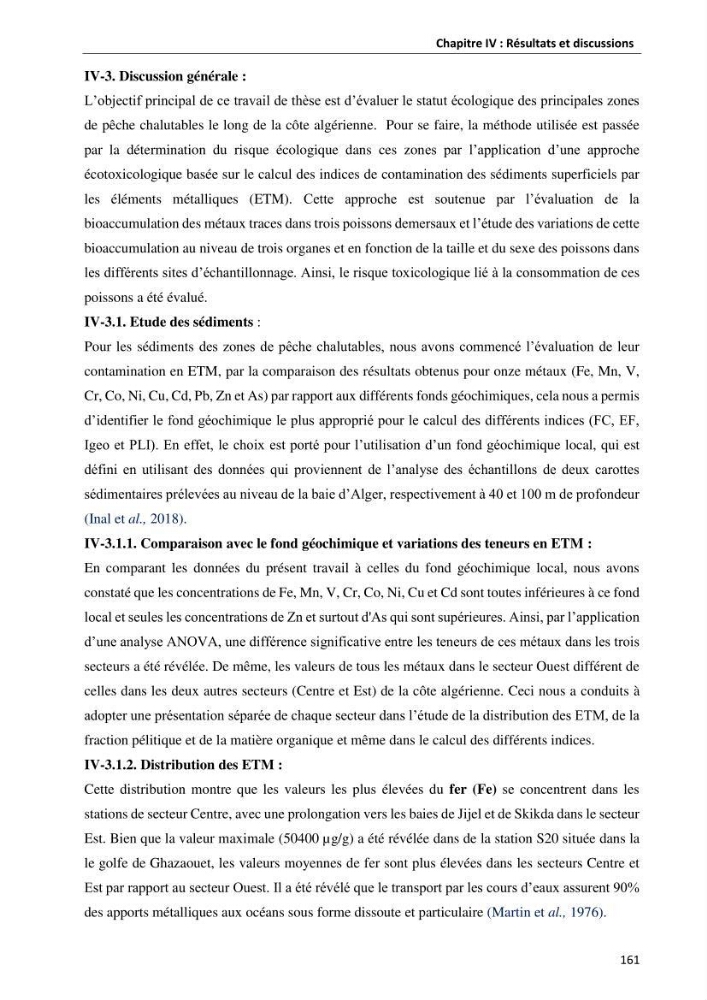 les métaux traces dans les sédiment marins et les espéces démersales de la côte algérienne: contribution à l\'évalution du risque écologique