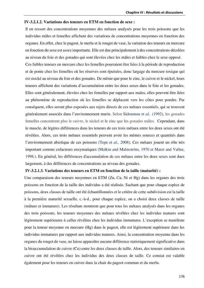 les métaux traces dans les sédiment marins et les espéces démersales de la côte algérienne: contribution à l\'évalution du risque écologique