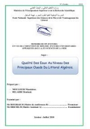 Qualité des eaux au niveau des principaux oueds du littoral Algérois: